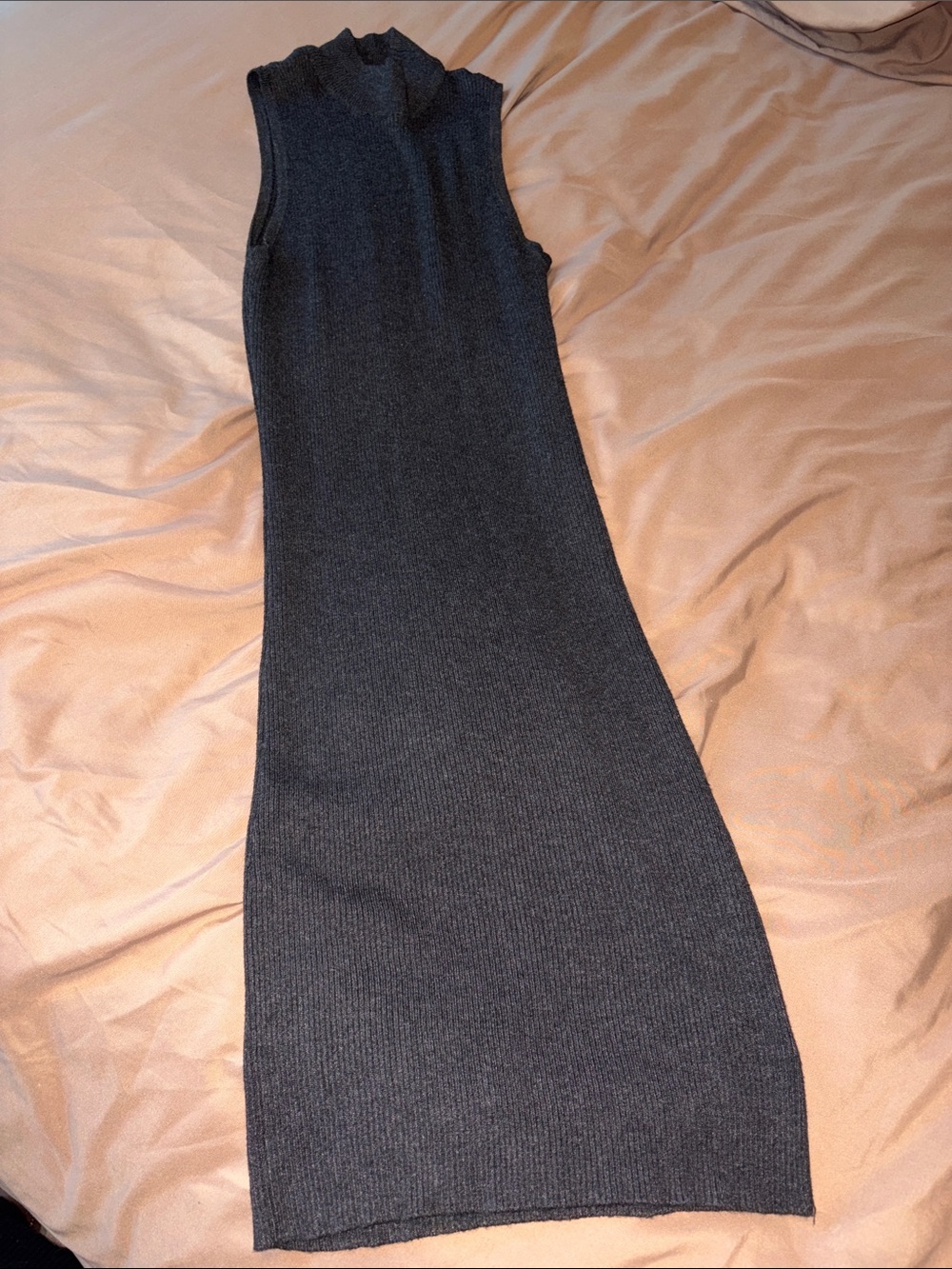 Ambiance Charcoal Ribbed Sleeveless Maxi Dress